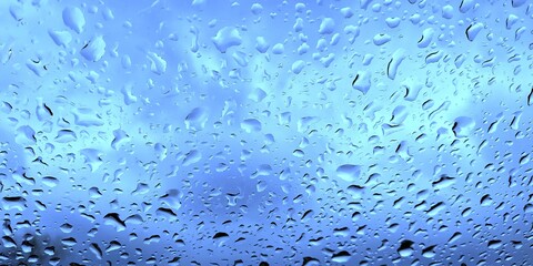 Raindrops on the car windshield