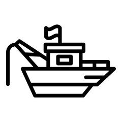 Ocean fishing ship icon. Outline ocean fishing ship vector icon for web design isolated on white background