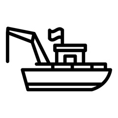 Adventure fishing boat icon. Outline adventure fishing boat vector icon for web design isolated on white background