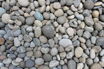 Pebbles, rocks, and stones as natural decoration in the garden