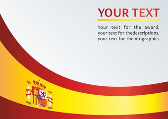 Obraz premium Flag of Spain, template for the award, an official document with a flag and a symbol of the Kingdom of Spain