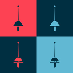 Pop art Fencing icon isolated on color background. Sport equipment. Vector Illustration.