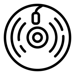 Vinyl record icon. Outline vinyl record vector icon for web design isolated on white background