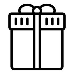 Birthday gift icon. Outline birthday gift vector icon for web design isolated on white background