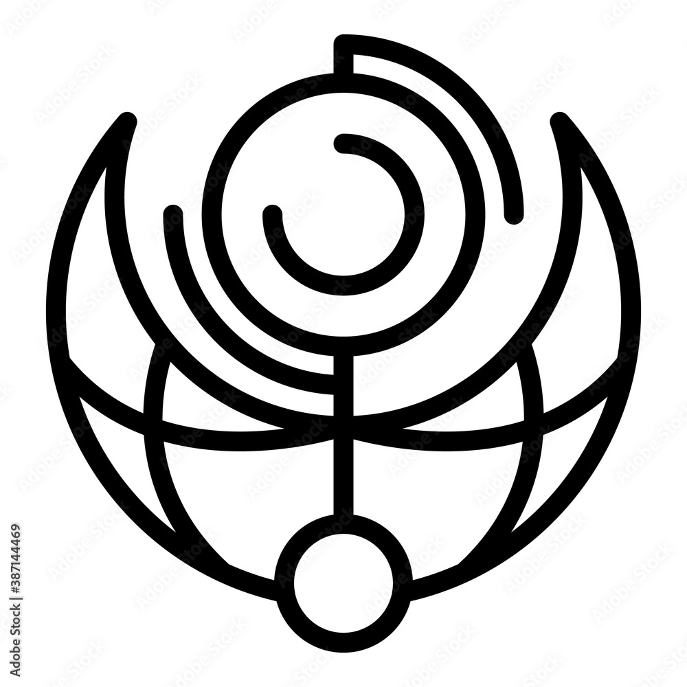 Poster moon emblem icon. outline moon emblem vector icon for web design isolated on white background