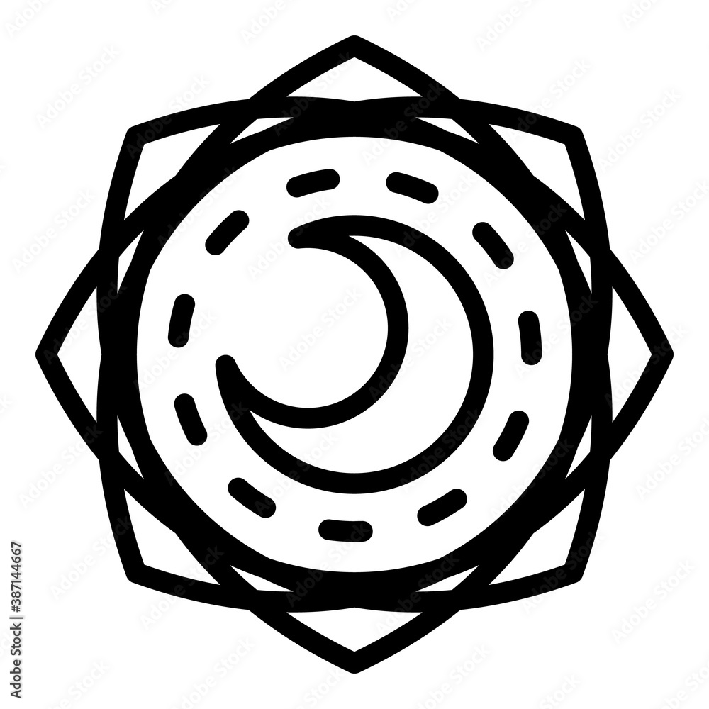 Aufkleber boho moon icon. outline boho moon vector icon for web design isolated on white background