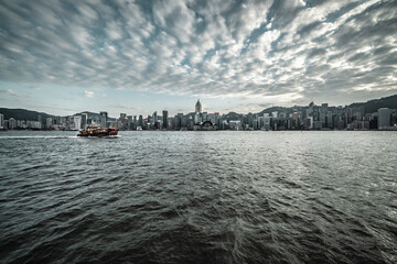 Fototapeta premium sunset over the river in the Hongkong