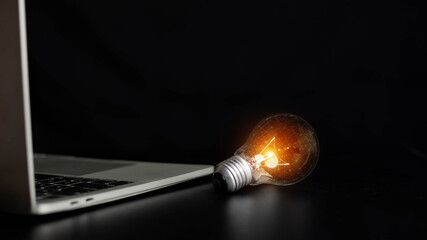 Holding light bulbs, ideas of new ideas beautiful creative and communicate the new inventions with innovative technology and creativity.