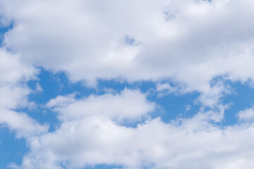 Cloudy blue sky on sunny day. Blue sky with clouds.