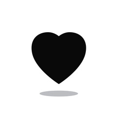 Heart icon isolated on white background. Trendy heart icon in flat style. Template for web site, app, ui and logo. Flat heart vector