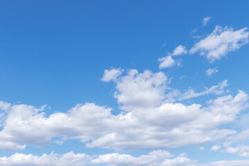 Fototapeta na wymiar Cloudy blue sky on sunny day. Blue sky with clouds.