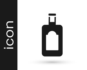 Grey Whiskey bottle icon isolated on white background. Vector Illustration.