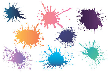 Colorful blots set on white background