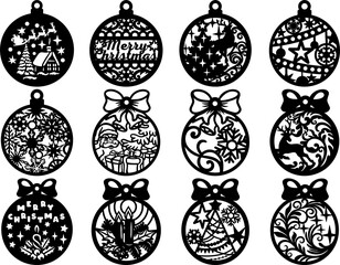 Christmas Baubles Toys  Balls  Ornament  Template Decoration