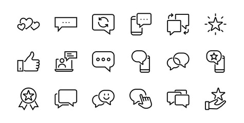 Simple set of message line vector line icons. contains icons such as conversation, SMS, notifications, group chat, and more. Editable stroke. 48x48 pixels perfect, white background