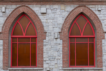 Arched Windows on the old wall