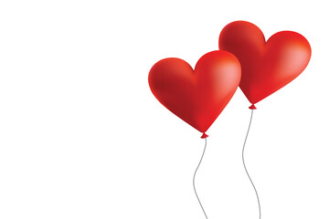 Fototapeta na wymiar ハートのバルーン風船2つ 愛 Balloon of heart. Illustration of love image