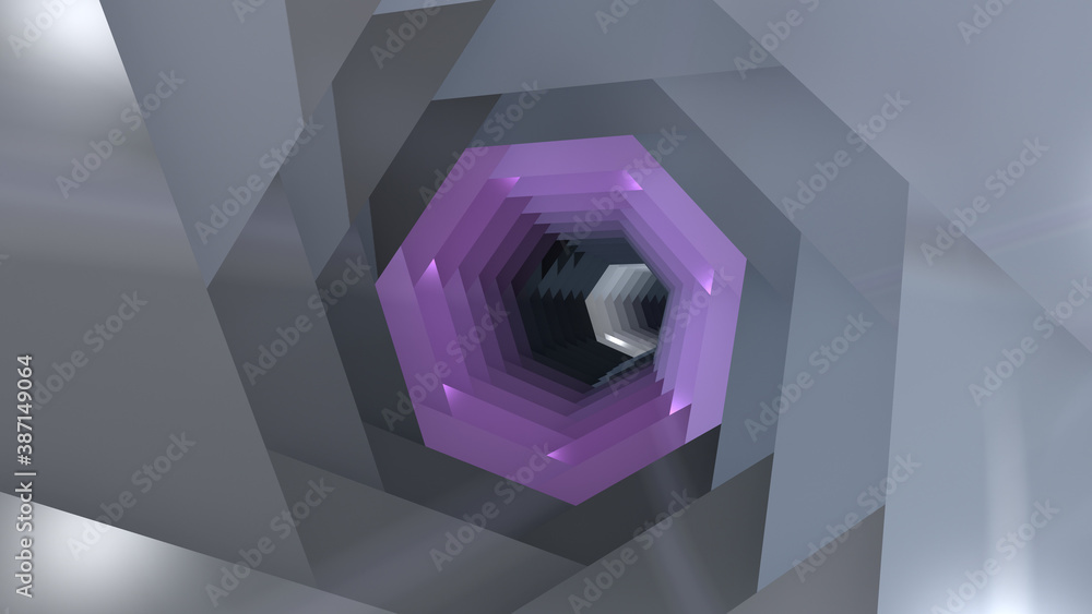 Poster 3d rendering of abandoned tunnel with an apocalyptic feeling.