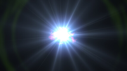 3d rendering of flare light overlaying on black background.