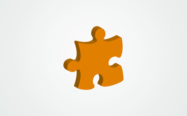 Puzzle isometric icon. Vector illustration. 3d concept