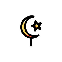 Islamic Icon Filled Outline Islam Illustration Logo Vector
