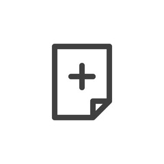 File create line icon. linear style sign for mobile concept and web design. Add document file outline vector icon. Symbol, logo illustration. Vector graphics