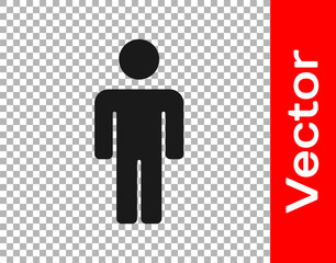 Black User of man icon isolated on transparent background. Business avatar symbol user profile icon. Male user sign. Vector.