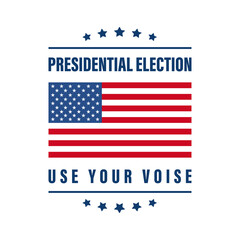 presidential election vote 2020 us. american voting. voter choise voise sign. america president ballot emblem. united states government  poll on white background  november 3