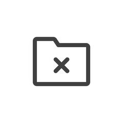 Remove file folder line icon. linear style sign for mobile concept and web design. Archive error outline vector icon. Symbol, logo illustration. Vector graphics
