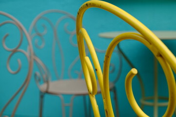colourful café chairs - 387152016