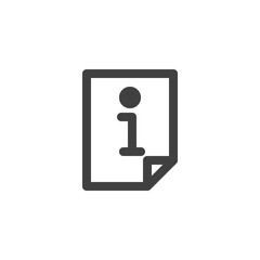 Information file line icon. linear style sign for mobile concept and web design. Document Info outline vector icon. Symbol, logo illustration. Vector graphics