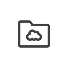 Cloud folder line icon. linear style sign for mobile concept and web design. Data cloud storage outline vector icon. Symbol, logo illustration. Vector graphics