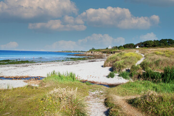 Fototapeta na wymiar Trégunc. Pointe de Trévignon. Panorama sur la plage Finistère. Bretagne