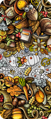 Thanksgiving day doodle illustration