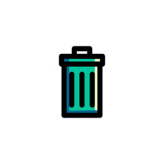 Trash Icon Filled Outline Nature Illustration Logo Vector
