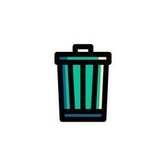 Trash Icon Filled Outline Nature Illustration Logo Vector
