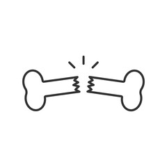 Broken bone line icon. Vector illustration isolated on white background
