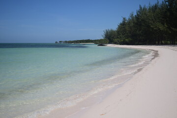 Exotic tropical beach white sand beautiful sea relax time in Cuba, Caribbean