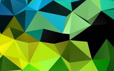 Light Green, Yellow vector triangle mosaic cover.