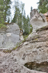 Details of old rock clifts near tourist track.