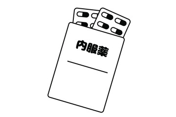 内服薬のベクターイラスト　カプセル剤