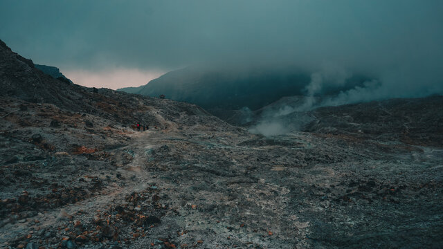 Fog in Papandayan Mountain Indonesia