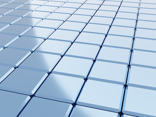 Abstract blue background with mosaic cubes and light effect