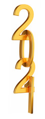 New year concept. Gold number 2021.