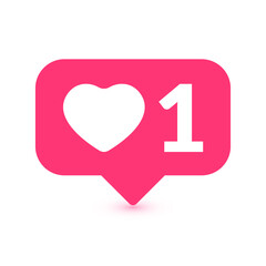 Like counter, comment follower and notification symbol