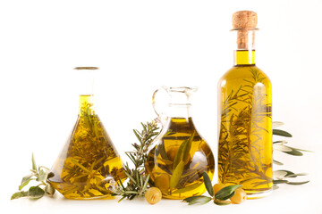 Obraz na płótnie Canvas assorted of oil olive bottle