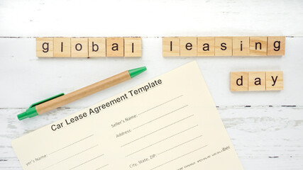 World Day Of The Lease.lease agreement, calculator and pen on a beautiful background photo