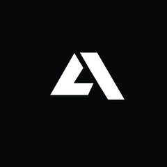 Creative Professional Trendy and Minimal Letter LA Logo Design in Black and White Color, Initial Based Alphabet Icon Logo in Editable Vector Format