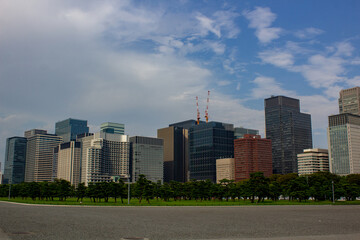 Fototapeta na wymiar Cityscape. View of modern Tokyo, Chiyoda district