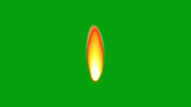 Candle flame motion graphics with green screen background